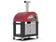 Load image into Gallery viewer, Alfa Moderno 3 Pizze wood fired pizza oven with base in ruby red outdoor oven