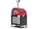 Load image into Gallery viewer, Alfa Moderno 3 Pizze wood fired pizza oven with base in ruby red outdoor oven