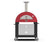 Load image into Gallery viewer, Alfa Moderno 3 Pizze wood fired pizza oven with base in ruby red outdoor oven