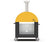 Load image into Gallery viewer, Alfa Moderno 3 Pizze wood fired pizza oven with base in fire yellow outdoor pizza oven