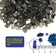 Load image into Gallery viewer, Size specification image showing American Fire Products 1/2 inch fire glass dimensions with approximately 1/2 inch thickness and varying widths.