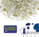 Load image into Gallery viewer, Size specification image showing American Fire Products 1/2 inch fire glass dimensions with approximately 1/2 inch thickness and varying widths.