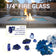 Load image into Gallery viewer, Size specification image showing American Fire Products 1/4 inch fire glass dimensions with approximately 1/4 inch thickness and varying widths.