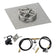Load image into Gallery viewer, American Fire Products 12 inch square stainless steel flat fire pit pan with 6 inch fire pit ring burner and propane spark ignition kit