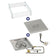 Load image into Gallery viewer, American Fire Products 18 inch square stainless steel drop-in fire pit pan with AWEIS electronic ignition system 12 inch ring burner natural gas bundle with flame guard and burner cover
