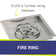 Load image into Gallery viewer, American Fire Products 18 inch square drop-in fire pit pan with spark ignition kit and 12 inch fire pit ring featuring 92000 BTU per hour maximum heat rating stainless steel burner system for outdoor fire pits