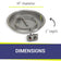 Load image into Gallery viewer, American Fire Products 19 inch round stainless steel drop-in fire pit pan dimensions with electric ignition system