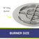 Load image into Gallery viewer, American Fire Products 24 inch round stainless steel flat fire pit pan highlighting the included 18 inch fire ring burner size.