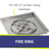 Load image into Gallery viewer, American Fire Products 24 inch square drop-in fire pit pan with spark ignition kit and 18 inch fire pit ring featuring 147000 BTU per hour maximum heat rating stainless steel burner system for outdoor fire pits