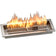 Load image into Gallery viewer, American Fire Products 24 inch by 8 inch stainless steel linear drop-in fire pit pan CSA certified electric ignition system showing active flame output across linear burner for outdoor gas fire feature