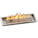 Load image into Gallery viewer, American Fire Products 30 inch by 10 inch stainless steel linear drop-in fire pit pan CSA certified electric ignition system showing active flame output across linear burner for outdoor gas fire feature