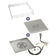 Load image into Gallery viewer, American Fire Products 36 inch square stainless steel drop-in fire pit pan with 18 inch ring burner AWEIS electronic ignition system whole house propane bundle with flame guard and burner cover