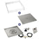 Load image into Gallery viewer, American Fire Products 36 inch square drop-in fire pit pan with 18 inch ring burner spark ignition kit natural gas bundle with flame guard and burner cover