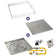 Load image into Gallery viewer, American Fire Products 36 inch square drop-in fire pit pan with 24 inch ring burner spark ignition kit natural gas bundle with flame guard and burner cover