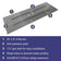 Load image into Gallery viewer, American Fire Products 72 inch x 24 inch stainless steel rectangular flat fire pit pan featuring a 56 inch x 8 inch H-burner, 304 stainless steel construction, 1/2 inch gas inlet, built-in weep holes, and 224000 BTU maximum heat output.