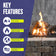Load image into Gallery viewer, American Fire Products Formation Creation Country Oak ceramic gas fire pit logs highlighting indoor and outdoor use, high heat resistance, clean-burning performance with no smoke or ash, and handcrafted USA construction