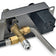 Load image into Gallery viewer, American Fire Products CSA certified electric ignition system showing all included components such as ignition control, burner pan, gas lines, valves, and safety system parts for outdoor fire feature installation