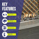 Load image into Gallery viewer, American Fire Products gray lava stone volcanic rock fire pit media showing features and benefits including heat resistance airflow and flame enhancement