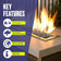 Load image into Gallery viewer, Key features infographic for American Fire Products fire glass highlighting indoor and outdoor use, extreme heat resistance, clean-burning performance with no chemicals, ash, smoke, or soot, and low-maintenance operation.