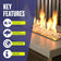 Load image into Gallery viewer, Key features infographic for American Fire Products fire glass highlighting indoor and outdoor use, extreme heat resistance, clean-burning performance with no chemicals, ash, smoke, or soot, and low-maintenance operation.