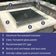 Load image into Gallery viewer, American Fire Products fire pit flame guard features showing tempered glass panels aluminum brackets recommended gap wind protection and anti-slip rubber pads