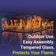Load image into Gallery viewer, American Fire Products fire pit with fire glass and flame guard showing outdoor use easy assembly tempered glass and flame protection features