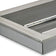 Load image into Gallery viewer, Close-up detail of stainless steel construction of linear burner pan showing brushed metal surface and burner slot design for fire pit use