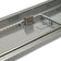 Load image into Gallery viewer, Close-up detail of stainless steel construction of linear burner pan showing brushed metal surface and burner slot design for fire pit use