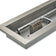 Load image into Gallery viewer, Close-up detail of stainless steel construction of linear burner pan showing brushed metal surface and burner slot design for fire pit use