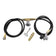 Load image into Gallery viewer, American Fire Products propane fire pit installation accessories including 4 foot gas hose, 5 foot gas hose, regulator, chrome key valve with key, and air mixer shown together in one kit image