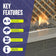 Load image into Gallery viewer, American Fire Products small gray tumbled lava stones showing key features and benefits including natural appearance, improved heat distribution, durability, and low maintenance for gas fire pits and fireplaces