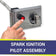 Load image into Gallery viewer, American Fire Products spark ignition pilot assembly for outdoor fire pit burner systems showing ignition component and pilot assembly unit