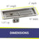 Load image into Gallery viewer, American Fire Products Stainless Steel Linear Burner Pan 30 inch by 10 inch showing dimensions for outdoor fire pit installation