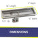 Load image into Gallery viewer, American Fire Products Stainless Steel Linear Burner Pan 36 inch by 12 inch showing dimensions for outdoor fire pit installation