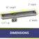 Load image into Gallery viewer, American Fire Products Stainless Steel Linear Burner Pan 36 inch by 6 inch showing dimensions for outdoor fire pit installation