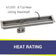 Load image into Gallery viewer, American Fire Products Stainless Steel Linear Burner Pan 36 inch by 6 inch displaying heat rating for outdoor fire pit burner system