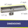 Load image into Gallery viewer, American Fire Products Stainless Steel Linear Burner Pan 48 inch by 14 inch showing dimensions for outdoor fire pit installation
