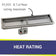 Load image into Gallery viewer, American Fire Products Stainless Steel Linear Burner Pan 48 inch by 14 inch displaying heat rating for outdoor fire pit burner system