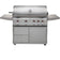 Load image into Gallery viewer, A stainless steel Blaze Professional LUX 44-Inch 4-Burner Grill with a rear infrared burner, featuring a closed hood, side shelves, and a push-and-turn flame-thrower ignition system.