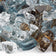 Load image into Gallery viewer, Close up of 1/2 inch Bali Reflective Fire Glass showing blue, brown, and white reflective tempered glass pieces
