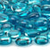 Load image into Gallery viewer, Close up view of Aqua Blue Luster fire beads showing vibrant blue tempered glass with reflective shine