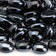Load image into Gallery viewer, Close up view of Twilight Luster fire beads showing smooth black glass texture with reflective shine