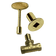 Load image into Gallery viewer, Dante 90 degree angled 1/2 inch ball valve combo pack with 3 inch key and floor plate in brass and chrome finishes