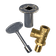 Load image into Gallery viewer, Dante 90 degree angled 1/2 inch ball valve combo pack with 3 inch key and floor plate in brass and chrome finishes