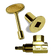 Load image into Gallery viewer, Dante 90 degree angled 1/2 inch globe valve combo kit with 3 inch key and floor plate in brass and chrome finishes