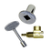 Load image into Gallery viewer, Dante 90 degree angled 1/2 inch globe valve combo kit with 3 inch key and floor plate in brass and chrome finishes