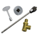 Load image into Gallery viewer, Dante Log Lighter 90° Angled Ball Valve Combo Pack with 1/2″ 90° Ball Valve, 3″ Key, and Chrome or Bright Brass Floor Plate for Natural Gas and Propane Fireplaces
