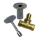 Load image into Gallery viewer, Dante Straight Ball Valve Combo Pack with 1/2 inch valve, 3 inch chrome key, and floor plate