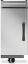 Load image into Gallery viewer, Front view of Napoleon 68008 Rogue PRO stainless steel storage cabinet with upper drawer, cabinet door and caster wheels