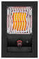 Load image into Gallery viewer, Top view of Napoleon Built-In 700 Series infrared burner with glowing SIZZLE ZONE heating element, WAVE cooking grid and red illuminated control knob